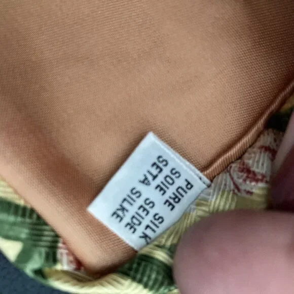 Vintage Floral Print Sopan Silk Tie Handmade Yellow Bird Of Paradise - Picture 3 of 7